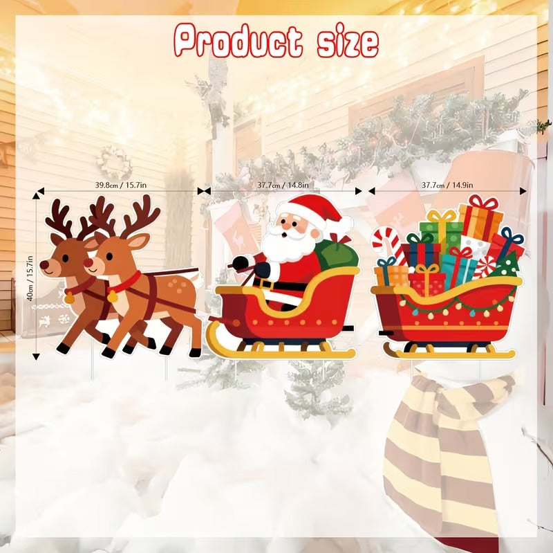 Christmas Santa Sleigh Outdoor Decoration Set
