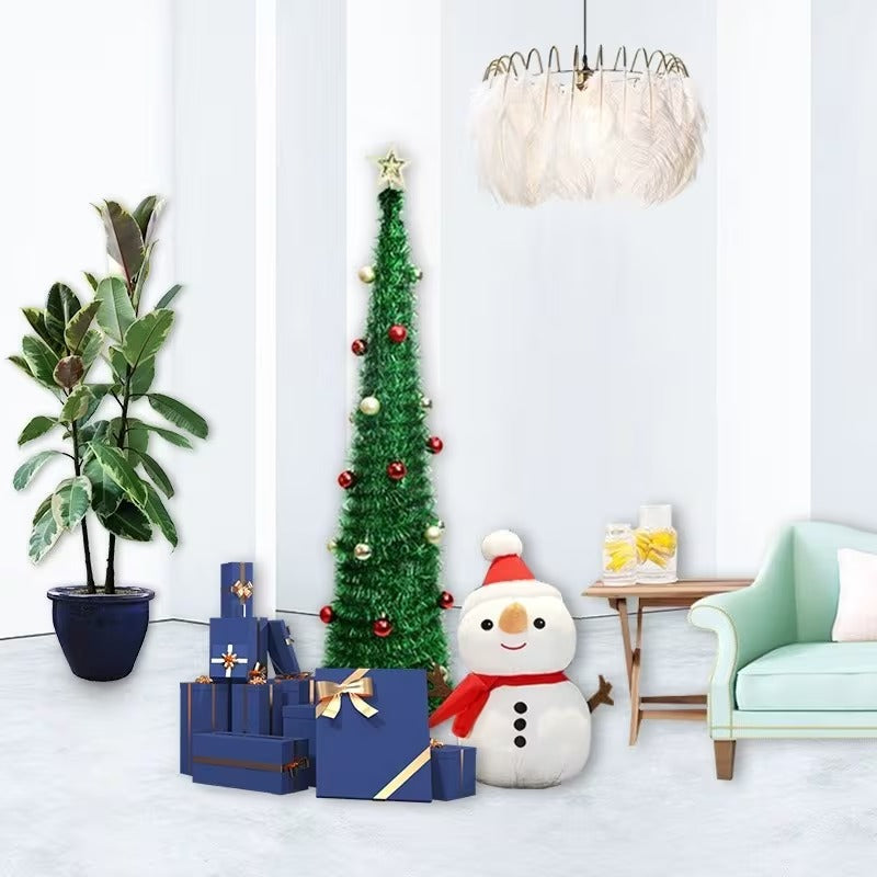 Collapsible Christmas Tree with Ornaments