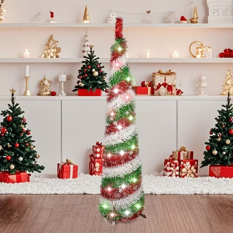 Red Snowflake Pop-Up Christmas Tree