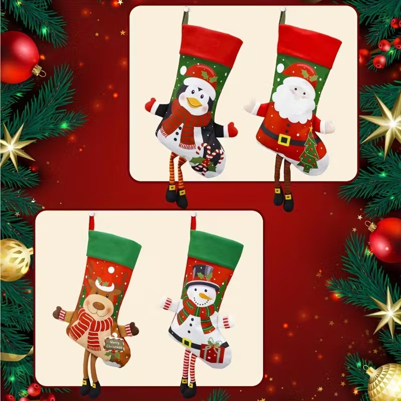 Christmas Stocking Set Holiday Decorations (4pcs)