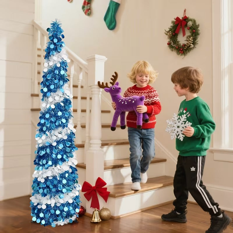 Pre-Lit Blue Fir Christmas Tree