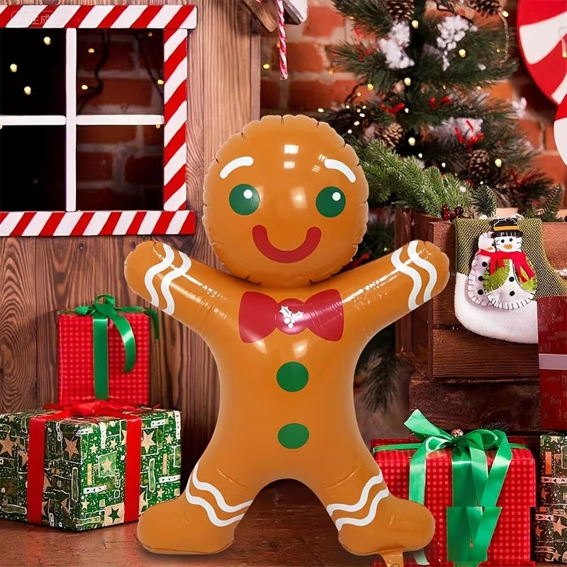 Inflatable Christmas Gingerbread & Santa Decoration