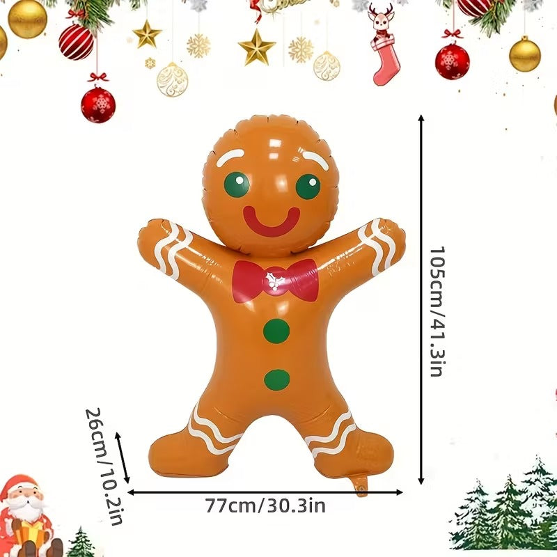 Inflatable Christmas Gingerbread & Santa Decoration