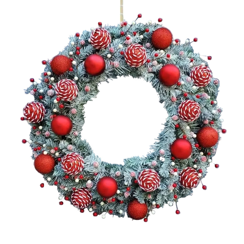 Christmas Winter Candy Cane Wreath