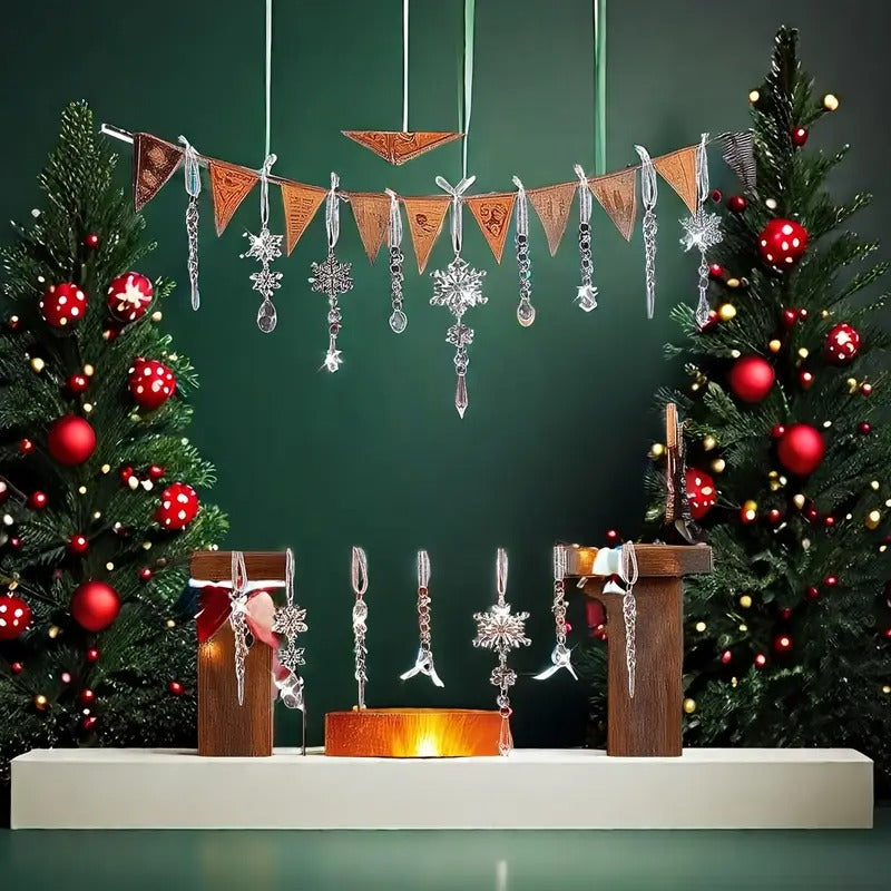 Crystal Christmas Ornament Set Hanging Decor (20PCS)