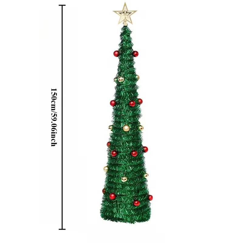 Collapsible Christmas Tree with Ornaments
