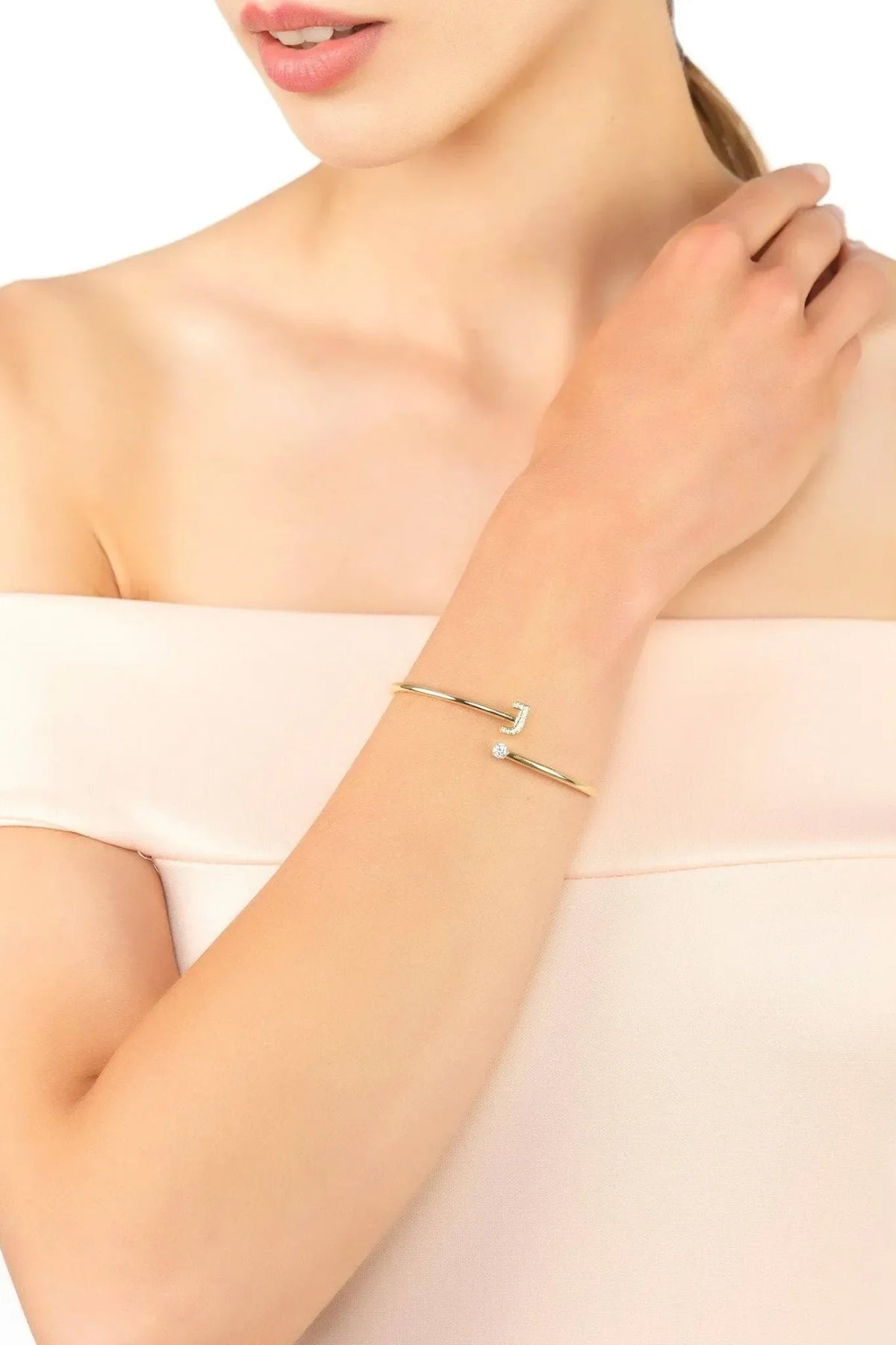 Initial Bangle Gold J