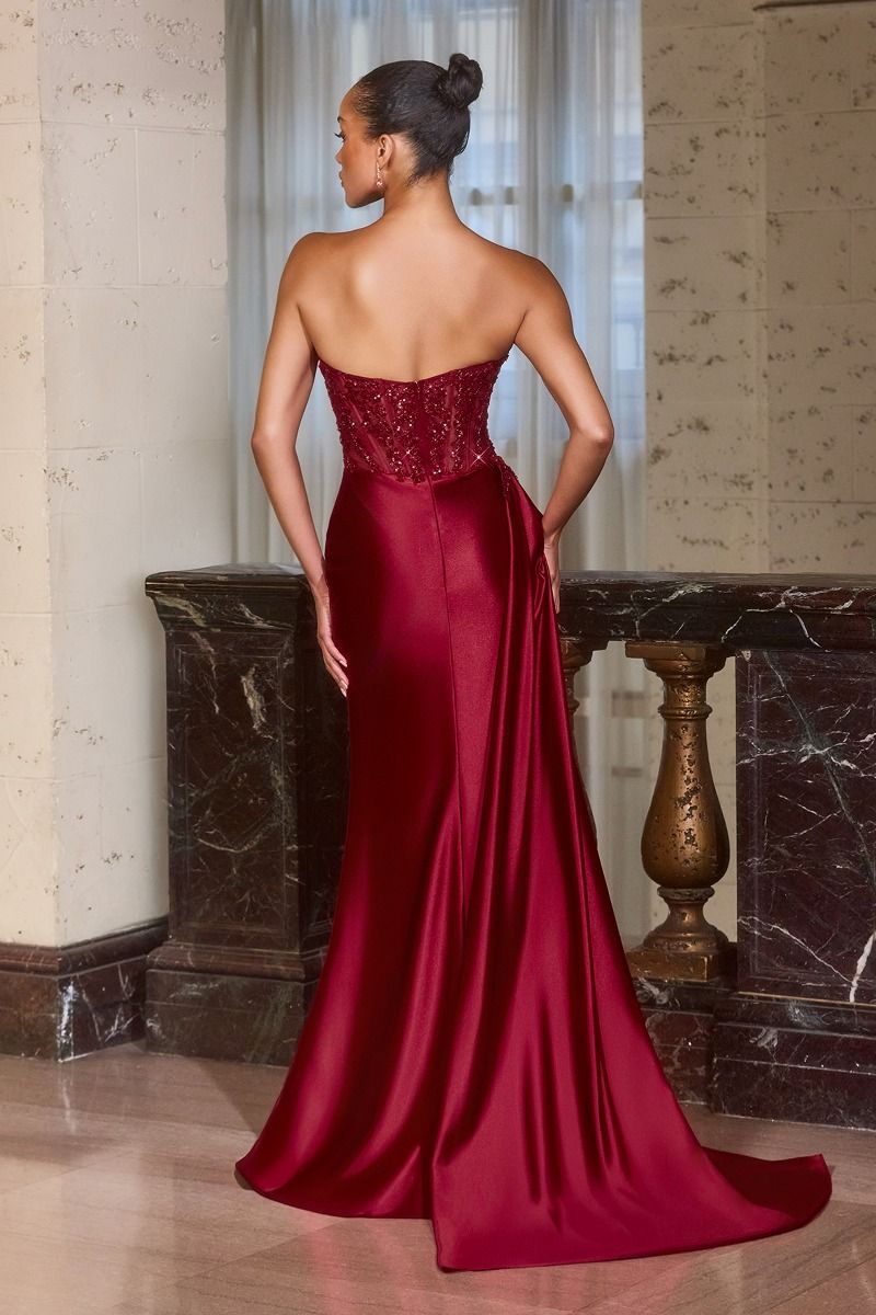 Stetch Satin Fitted Dress-5