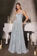 A-Line Gown the One-Shoulder Neckline Three-Dimensional Floral Appliqué-0