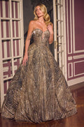 Dramatic Crystal & Glitter Ball Gown | Off-Shoulder Sweetheart Corset Prom Dress-3