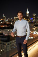 "Jamison" Blue Twill Spread Collar Dress Shirt-0