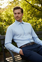 "Jamison" Blue Twill Spread Collar Dress Shirt-3