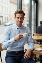"Jamison" Blue Twill Spread Collar Dress Shirt-4