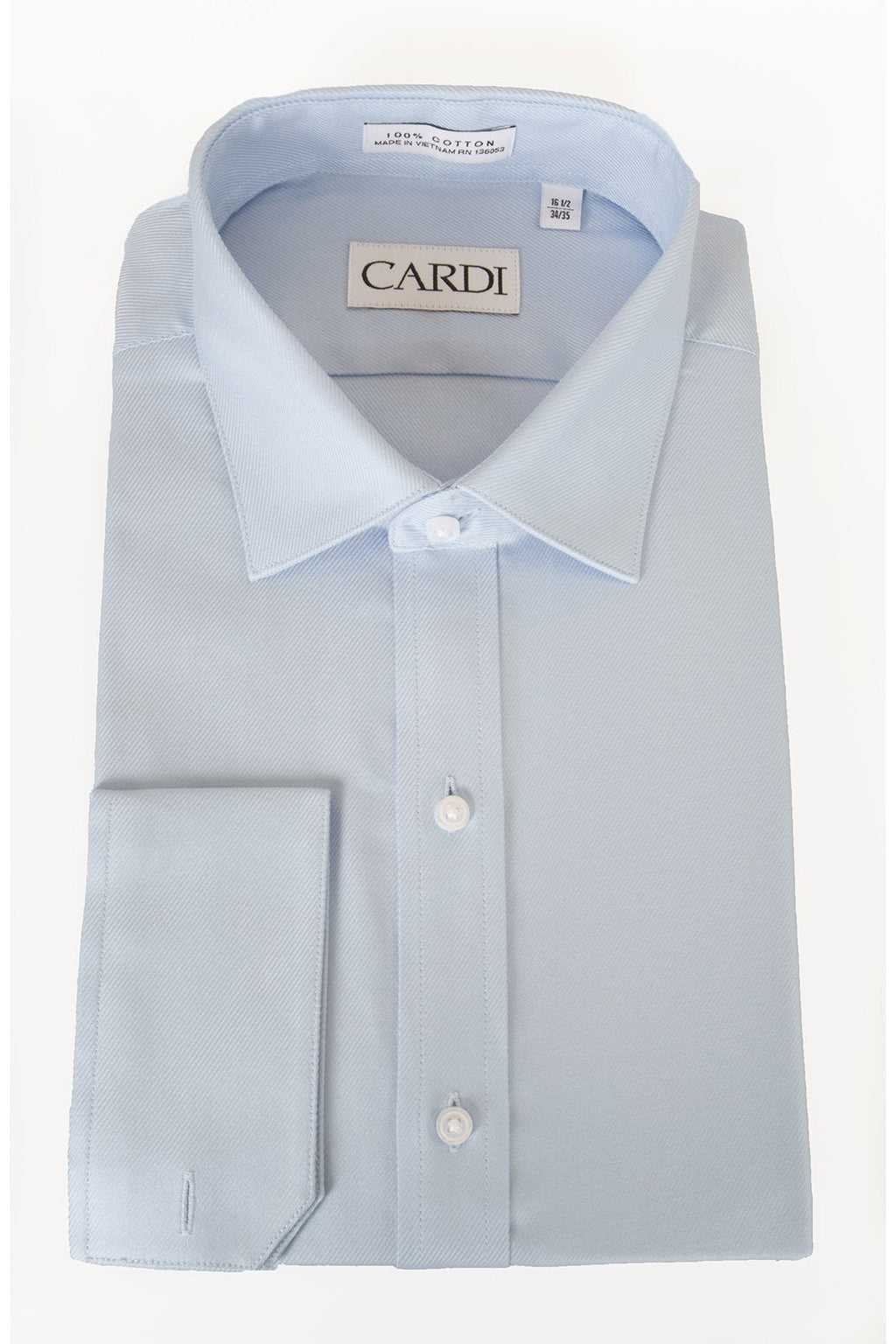 "Jamison" Blue Twill Spread Collar Dress Shirt-5