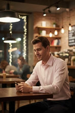"Jamison" Pink Twill Spread Collar Dress Shirt-0