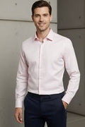 "Jamison" Pink Twill Spread Collar Dress Shirt-5