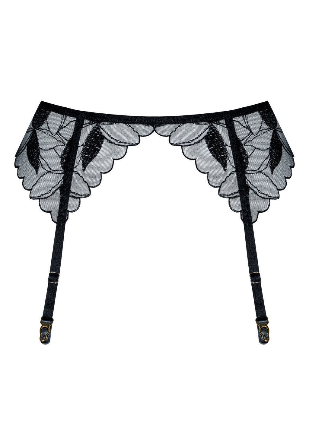 Samanta Kendall Sheer High-Waist Garter Belt-4