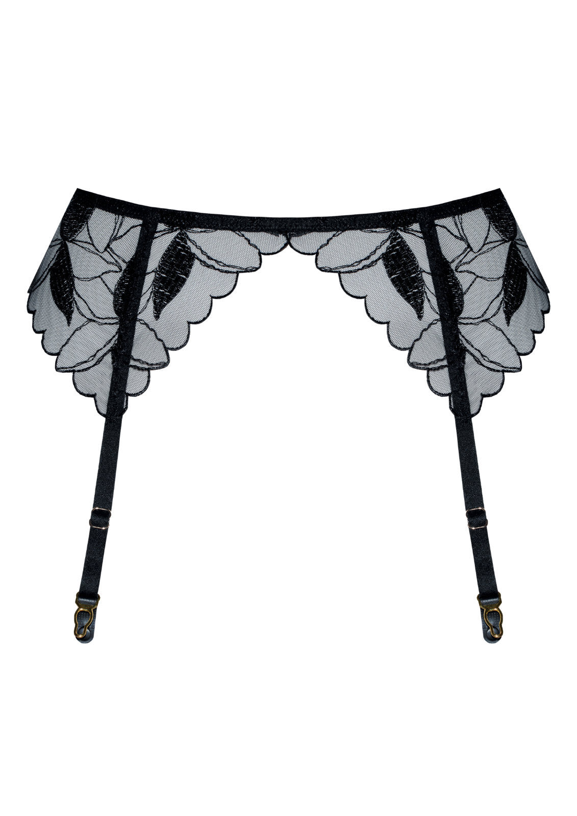 Samanta Kendall Sheer High-Waist Garter Belt-4