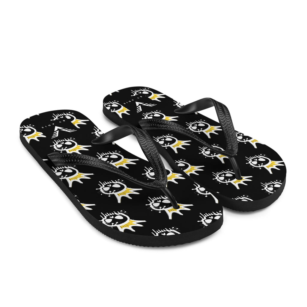 King Skull Pattern Flip Flops