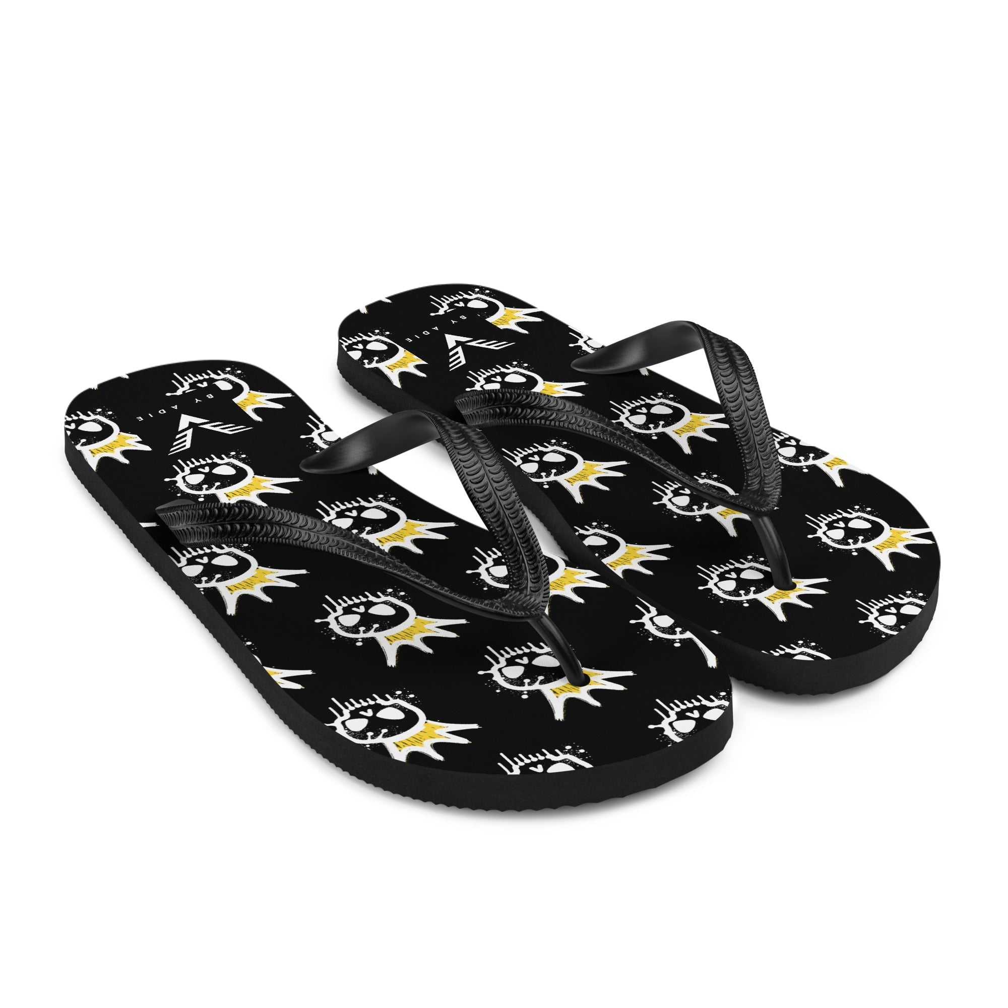 King Skull Pattern Flip Flops