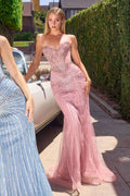 Strapless Silver Embellished Gown-0