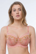 Sheer Mesh Embroidered Full Coverage Bra Lea-0