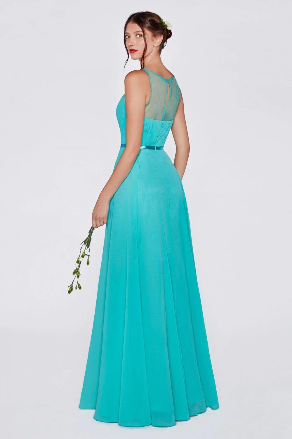 Long Illusion Sweetheart Dress-1
