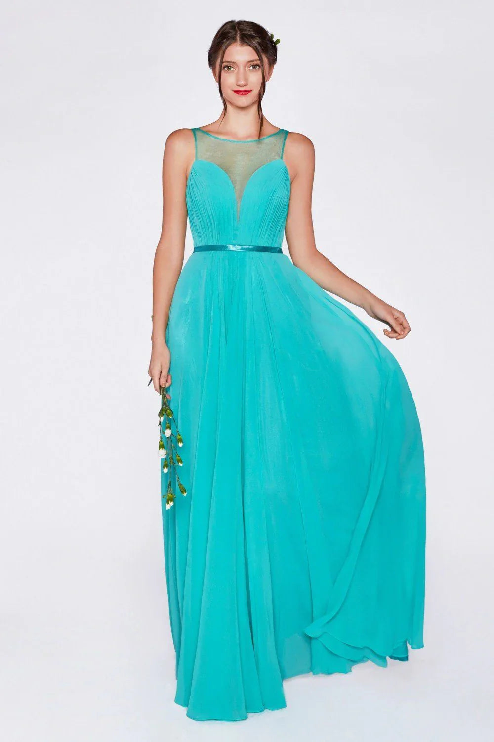 Long Illusion Sweetheart Dress-0