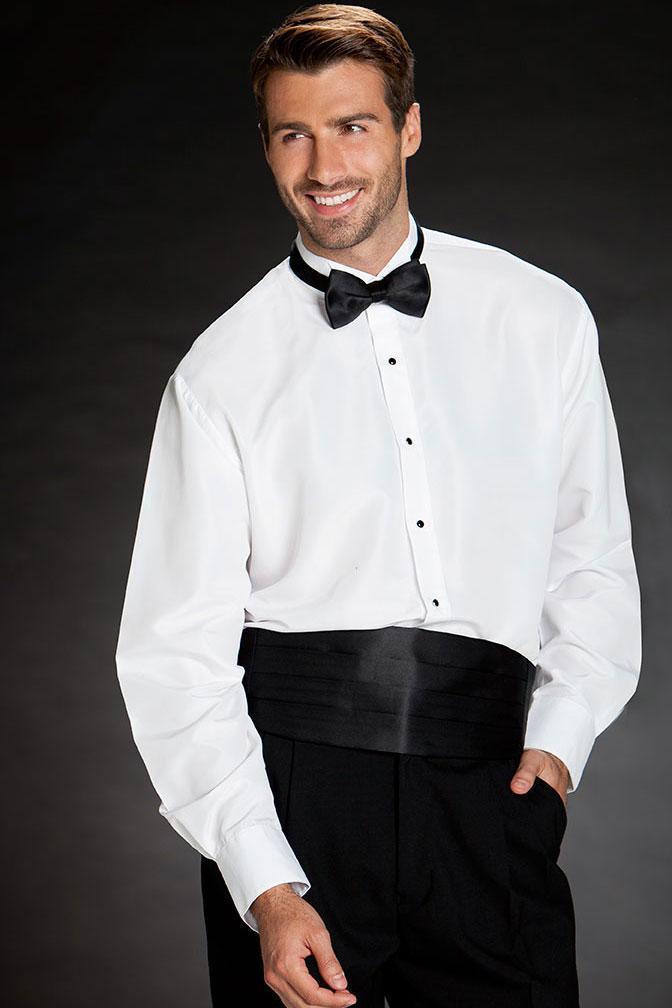 "Lucca" White Wingtip Tuxedo Classic Fit Shirt-0