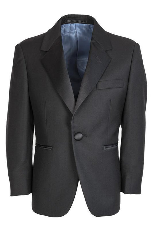 "Madrid" Kids Black Tuxedo Jacket Notch (Separates)-0