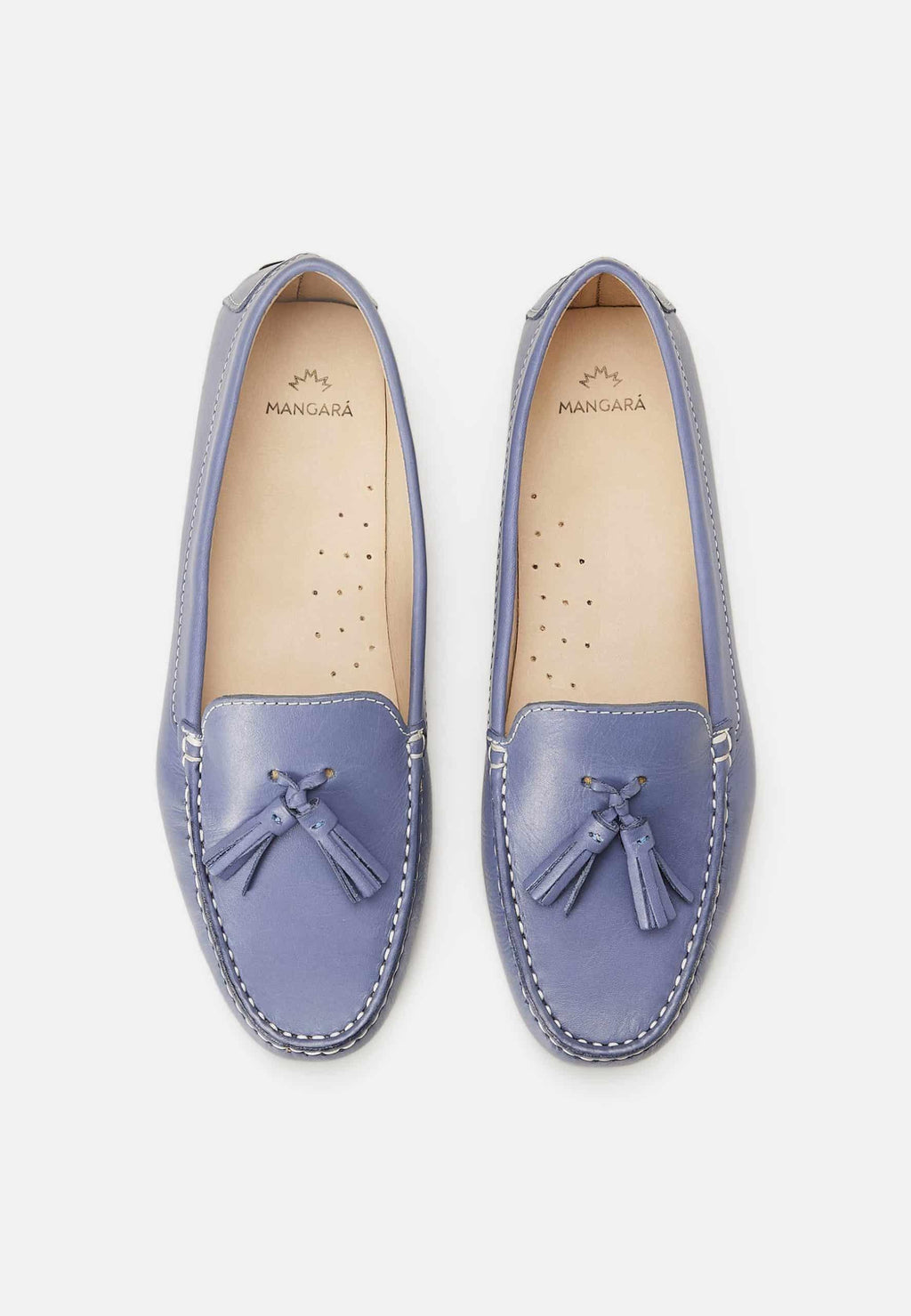 Caviúna Blue Calf Leather Tassel Loafers – Flat-1