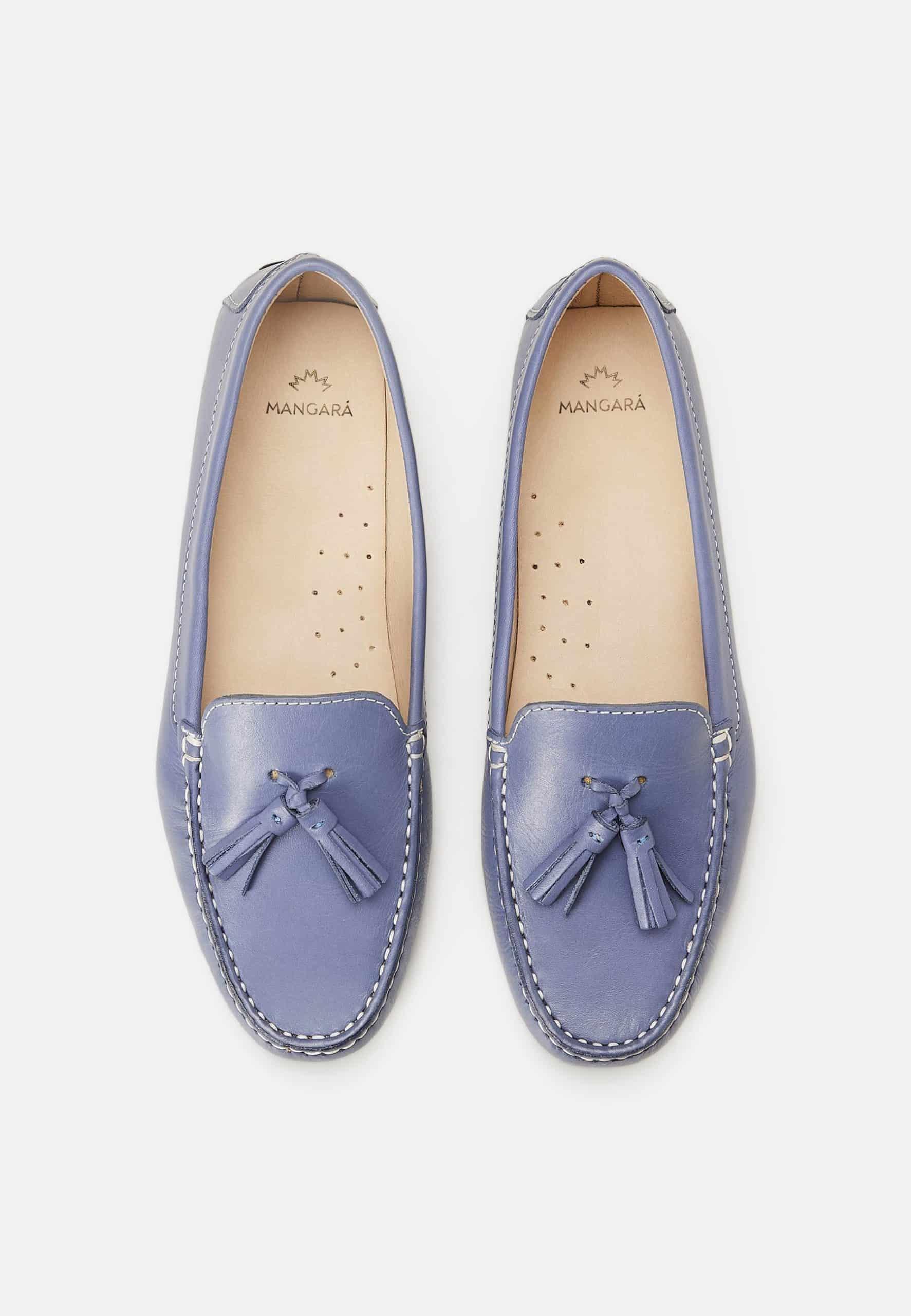 Caviúna Blue Calf Leather Tassel Loafers – Flat