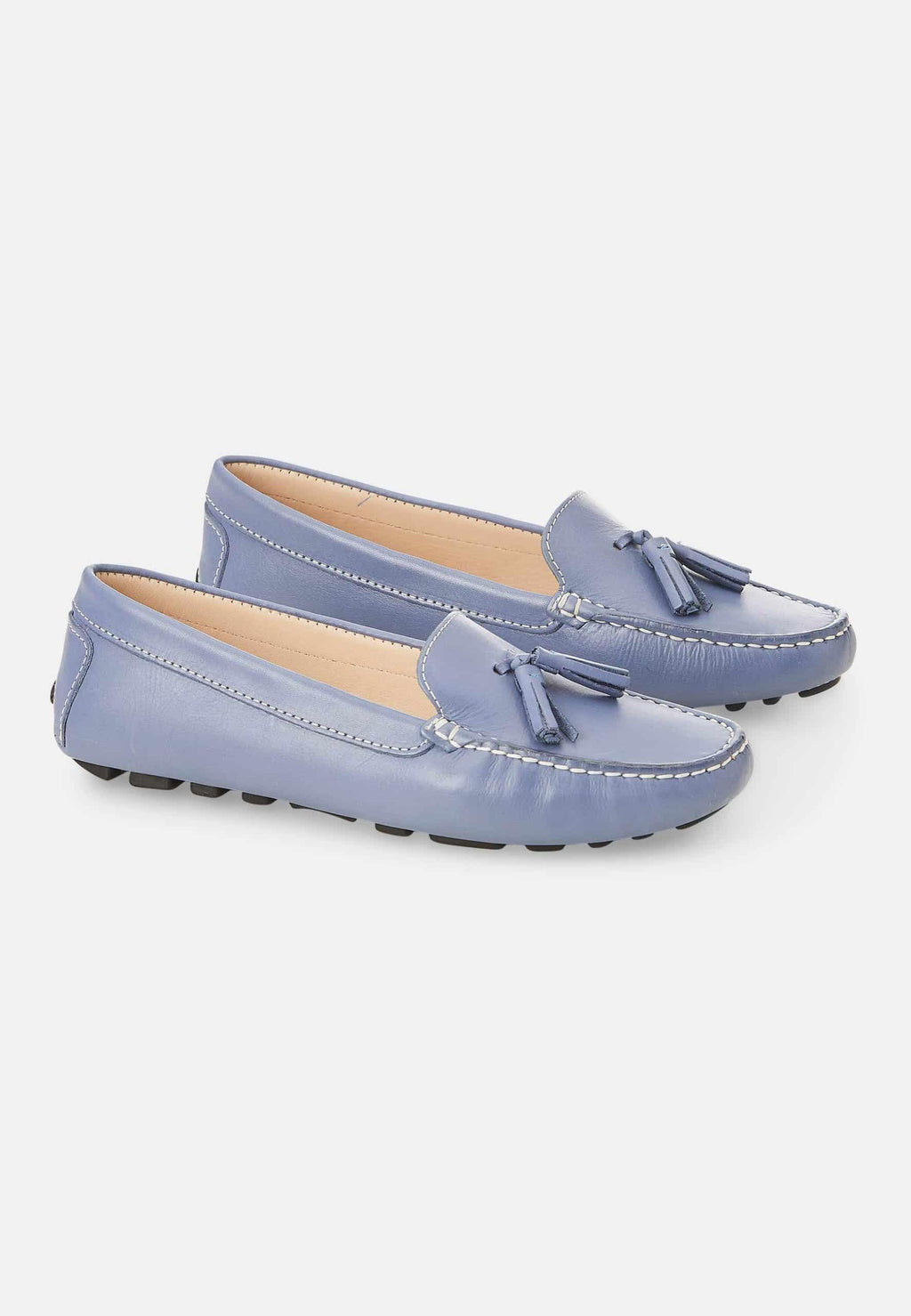 Caviúna Blue Calf Leather Tassel Loafers – Flat-2