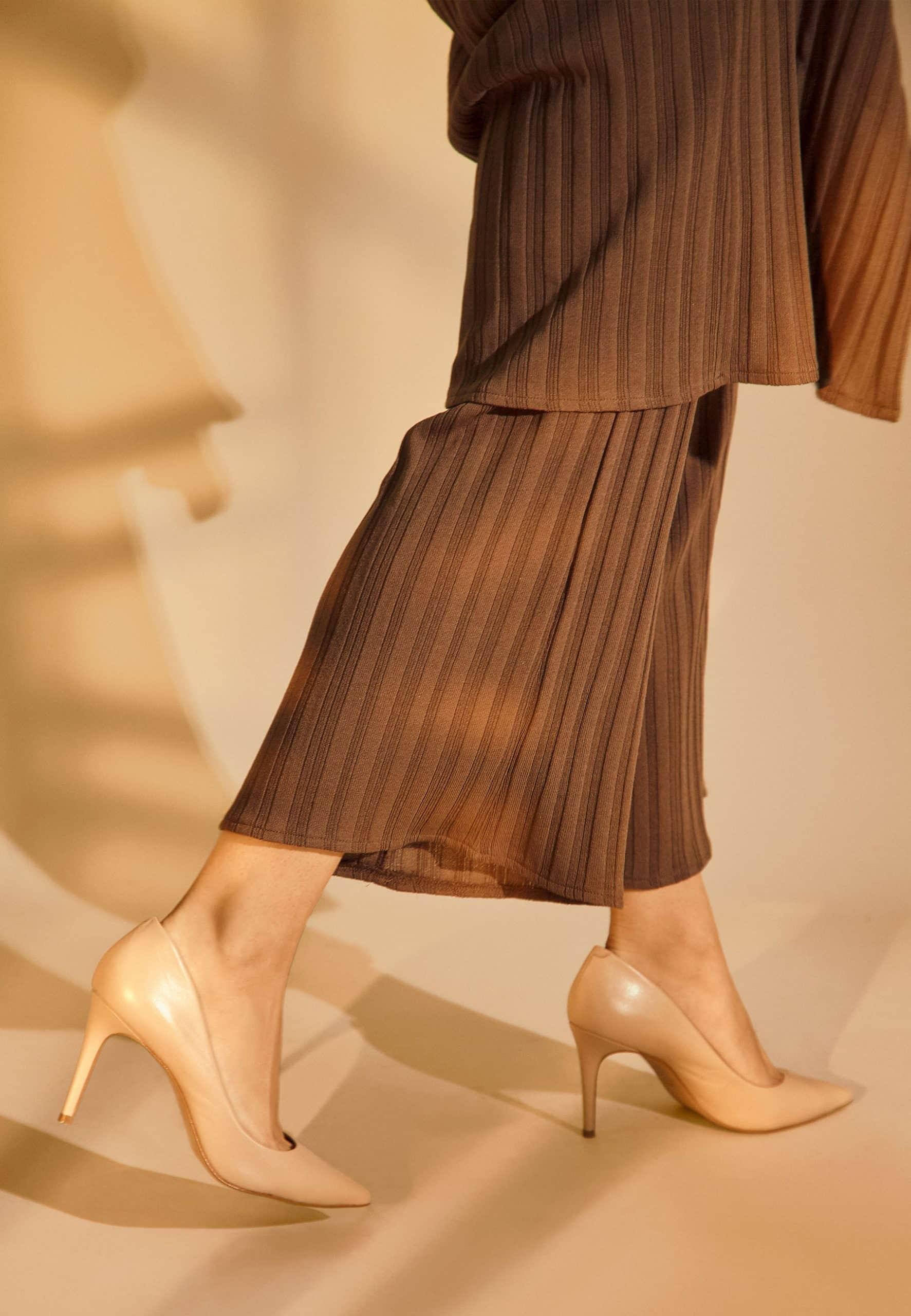 Beri Leather Stiletto Pumps – 8.7cm Beige-2