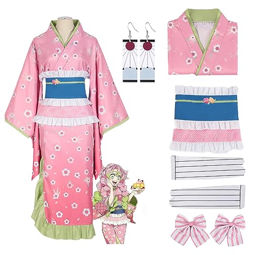 Demon Slayer Full Mitsuri Cosplay Kimono-0