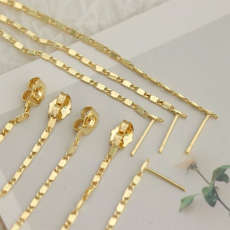 Hanma Shuji Earrings Long Gold Chain