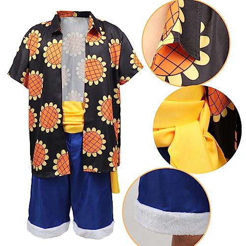 One Piece Luffy Sunflower Cosplay Costume Outfit-1