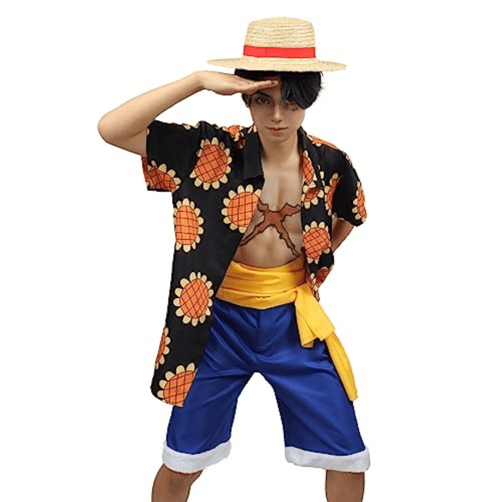 One Piece Luffy Sunflower Cosplay Costume Outfit-4