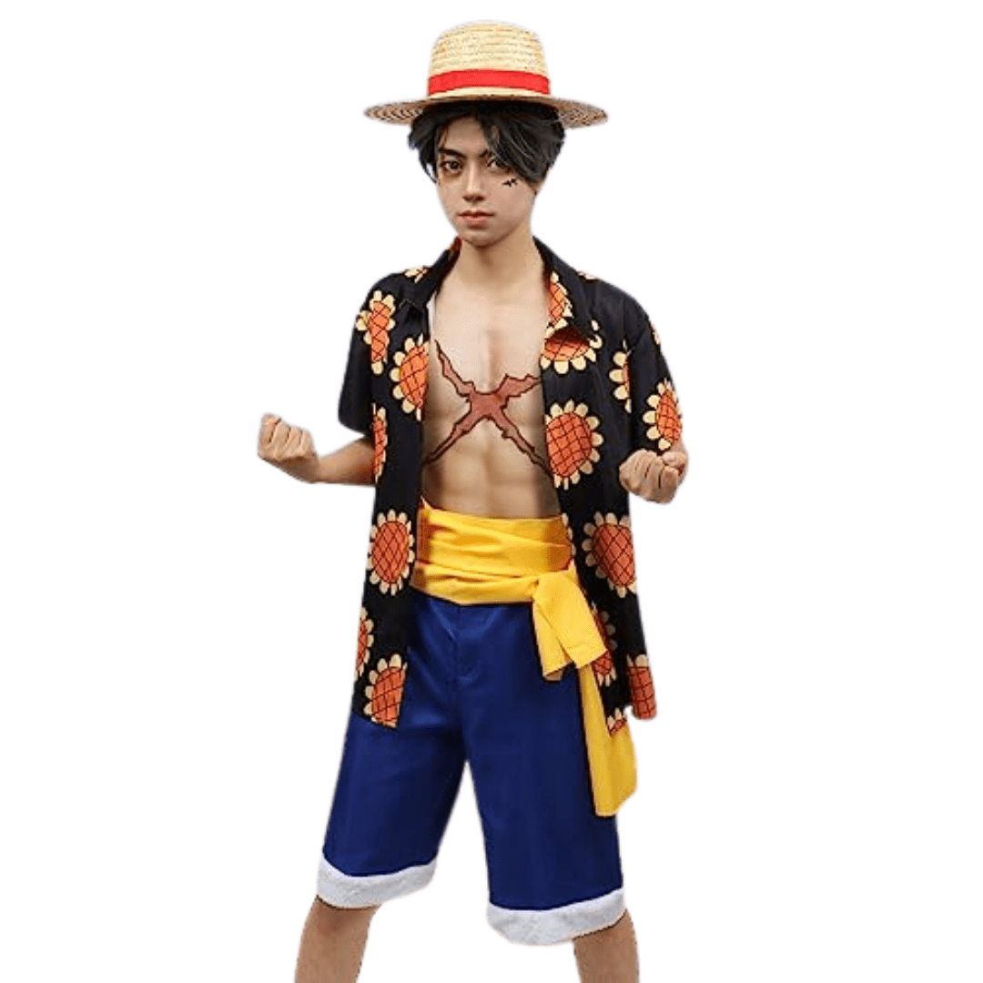 One Piece Luffy Sunflower Cosplay Costume Outfit-2