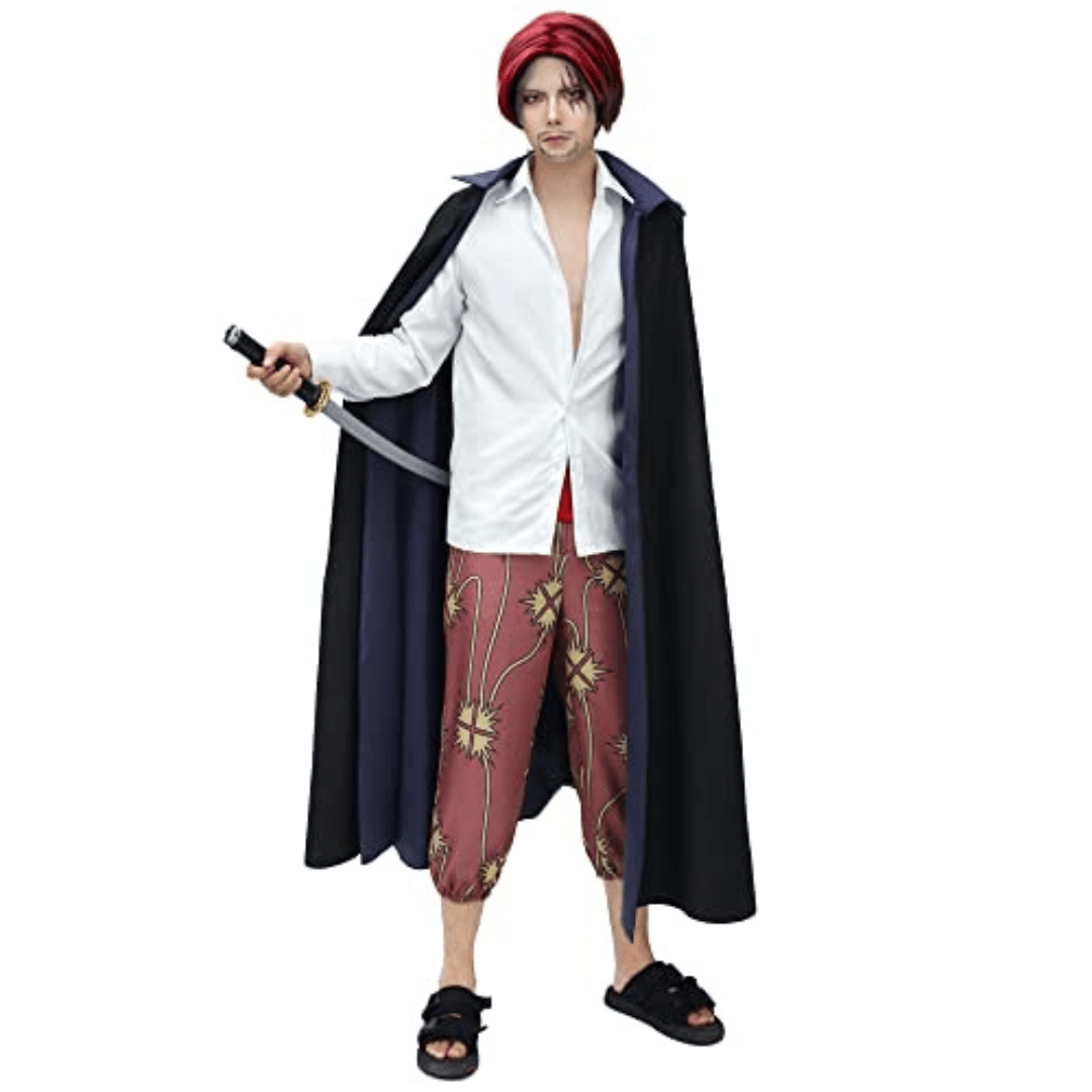 One Piece Red Hair Shanks Cosplay Costume-4