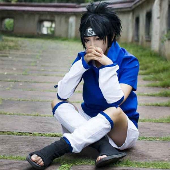 Young Sasuke Uchiha Full Cosplay Costume-1