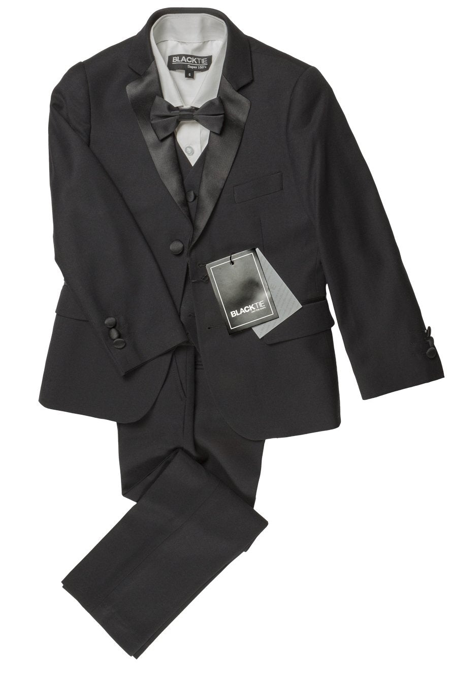 "Max" Kids Black 5-Piece Tuxedo Notch-0