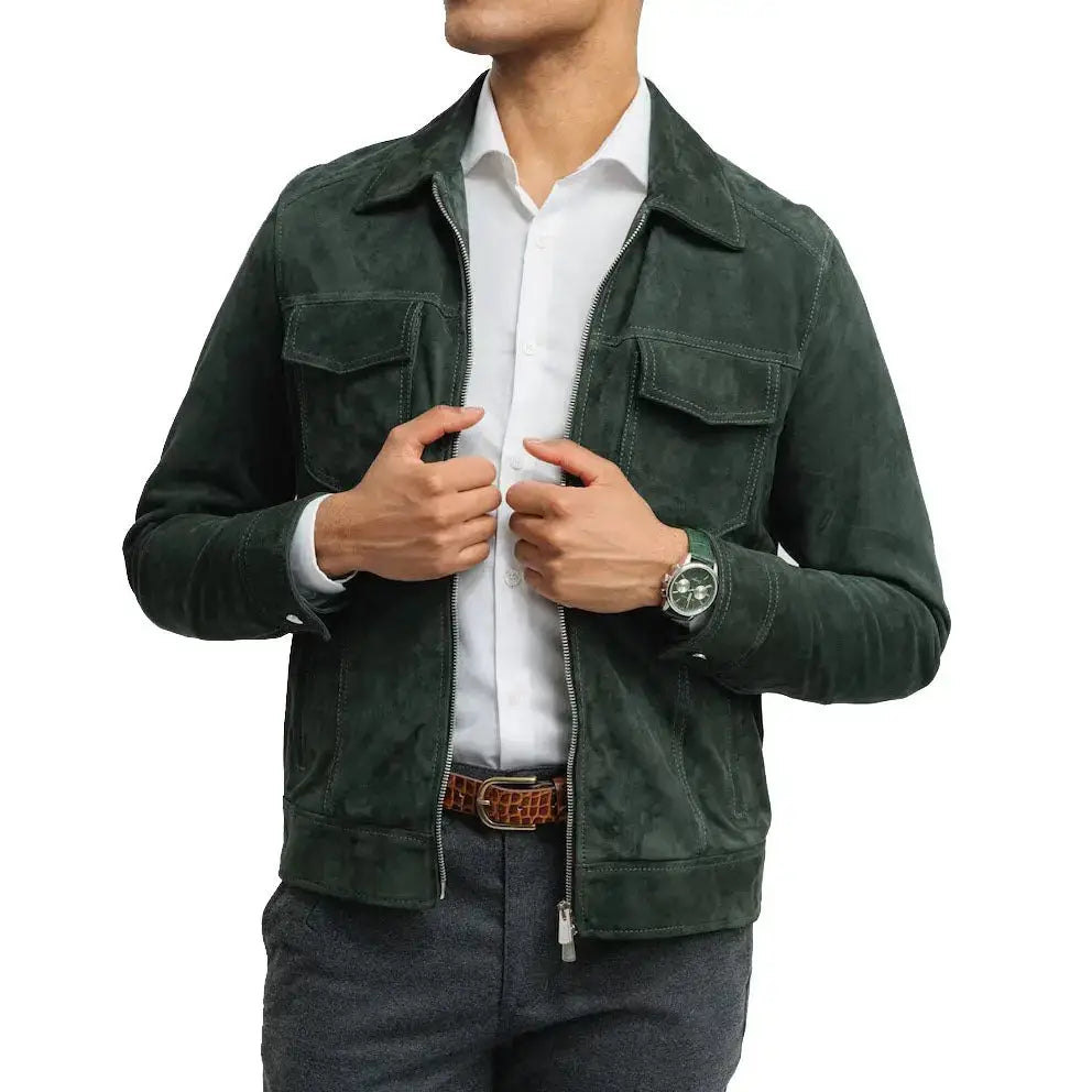 Men’s Western Suede Trucker Jacket