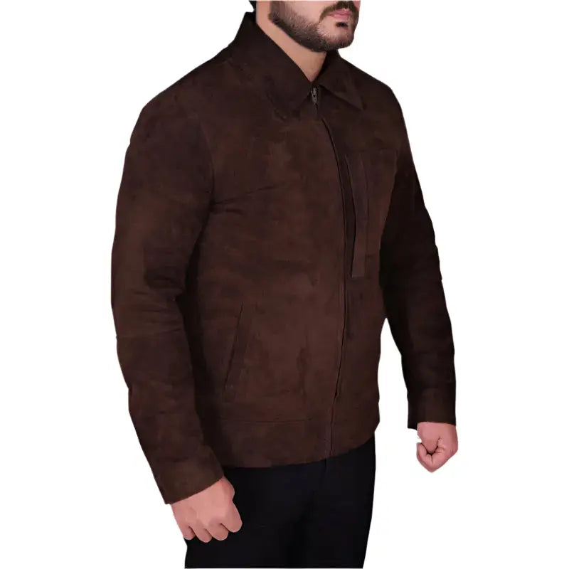 Men’s Dark Brown Suede Jacket