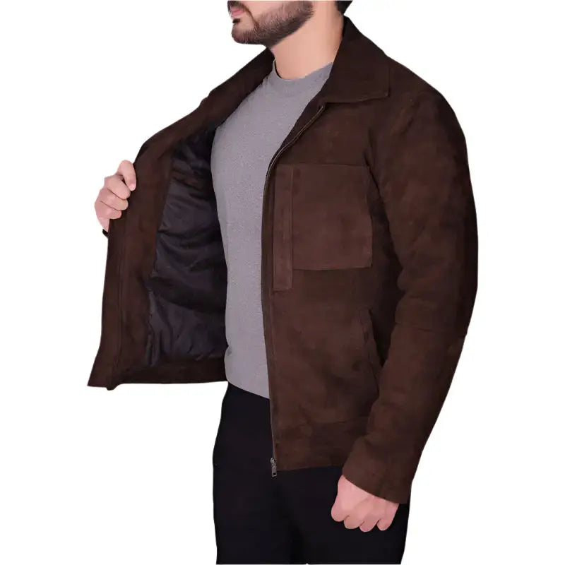 Men’s Dark Brown Suede Jacket
