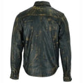 Men’s Distressed Lambskin Leather Shirt
