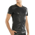 Men’s Black Leather T-Shirt