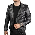 Men’s Studded Leather Motorcycle Jacket