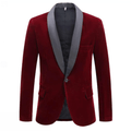 Men's velvet burgundy party suit-1
