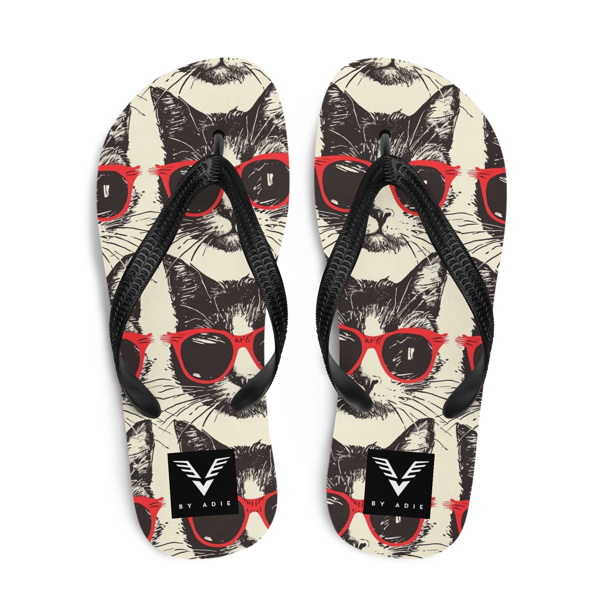 Midnight Cool Cat Flip Flops